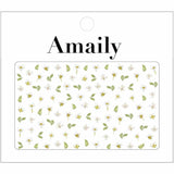 Amaily Japanese Nail Art Sticker / Pressed Flowers / White Spring Nails