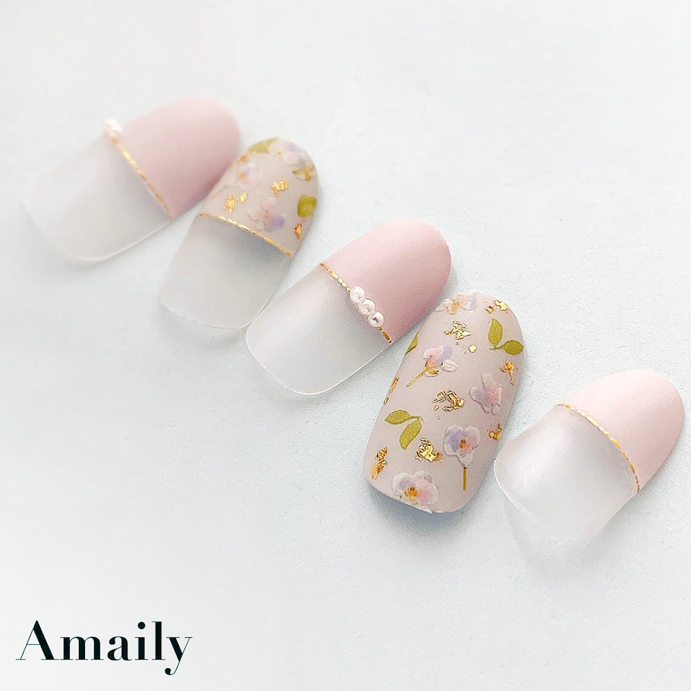 Amaily Japanese Nail Art Sticker / Pressed Flowers / White – Daily Charme