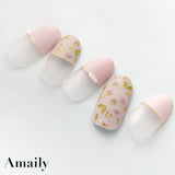 Amaily Japanese Nail Art Sticker / Pressed Flowers / White Spring Nails