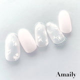 Amaily Japanese Nail Art Sticker / Petite Flower / White
