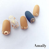 Amaily Japanese Nail Art Sticker / Damask Pattern / Gold Quality Premium