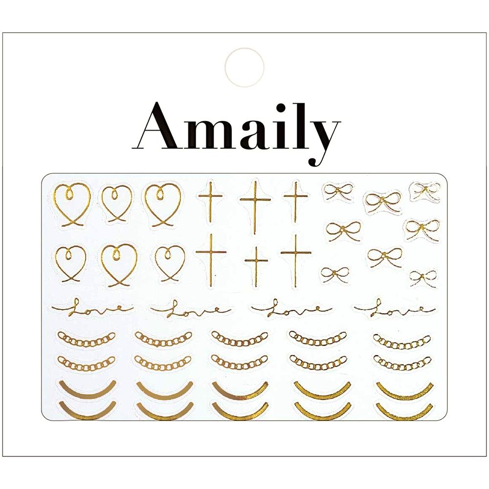 Amaily Japanese Nail Art Sticker / Wire Art / Gold