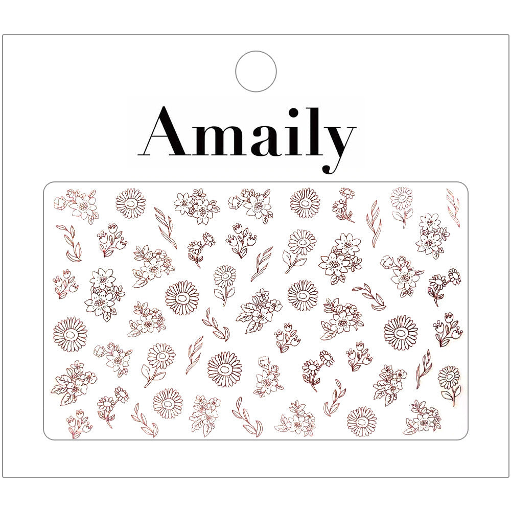 Daily Charme Amaily Japanese Nail Art Sticker Embroidery Flowers White