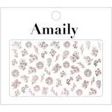 Daily Charme Amaily Japanese Nail Art Sticker Embroidery Flowers White