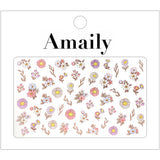 Daily Charme Amaily Japanese Nail Sticker Embroidery Flowers Colorful