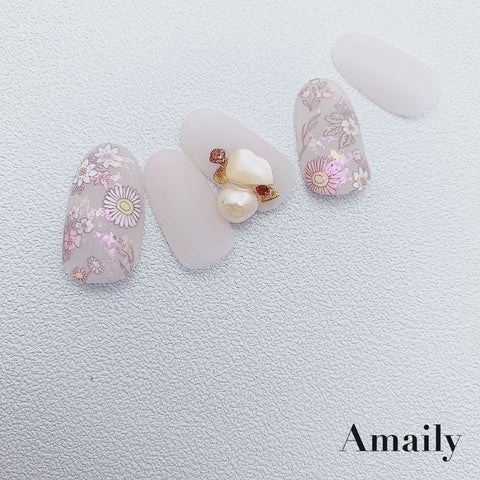 Daily Charme Amaily Japanese Nail Sticker Embroidery Flowers Colorful