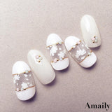 Daily Charme Nail Art Supply Amaily Japanese Nail Art Sticker / Flower Sillouette / White