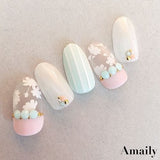 Daily Charme Nail Art Supply Amaily Japanese Nail Art Sticker / Flower Sillouette / White