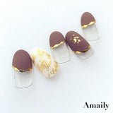 Amaily Japanese Nail Art Sticker / Wavy Lines / Gold