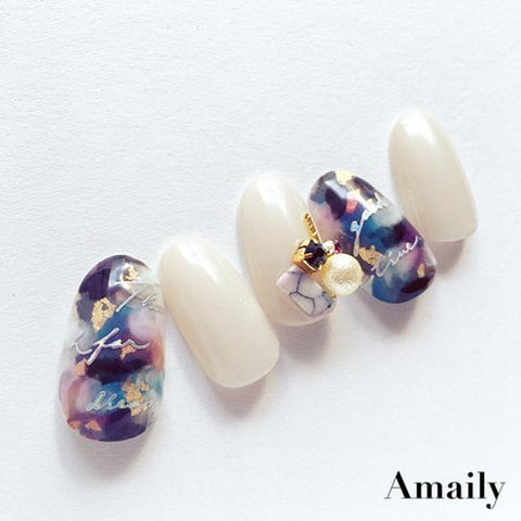 Amaily Japanese Nail Art Sticker / Holographic Cursive Letters