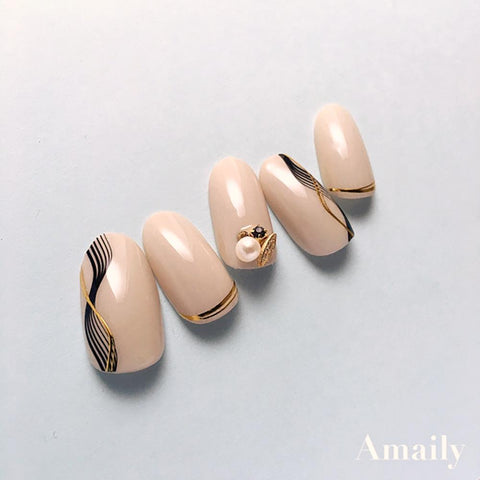 Amaily Japanese Nail Art Sticker / Waves / Black Lines
