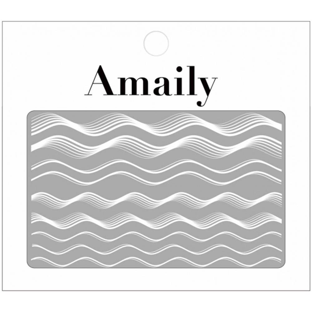 Amaily Japanese Nail Art Sticker / Waves / White