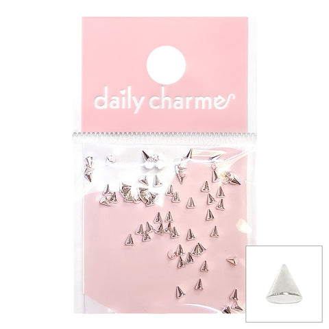 Daily Charme Nail Art Supply Small Silver Spike Studs for Punk Nail Art