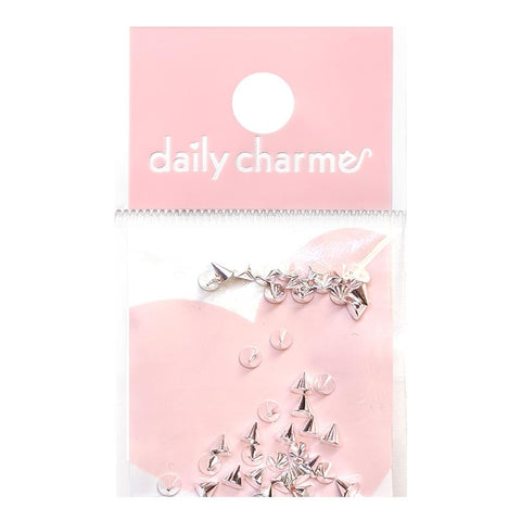 Daily Charme Nail Art Supply Small Silver Spike Studs for Punk Nail Art