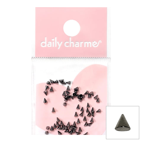 Daily Charme Nail Art Supply Small Gunmetal Spike Studs for Punk Nail Art