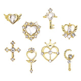 Celestial Hearts Nail Charm Mix / Gold / Clear