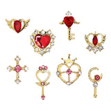 Celestial Hearts Nail Charm Mix / Gold / Red & Pink