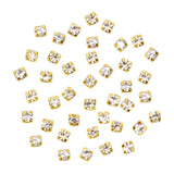 Rhinestone Diamond Gold Cups / Clear / 2MM 3MM Nail Art Embellishment