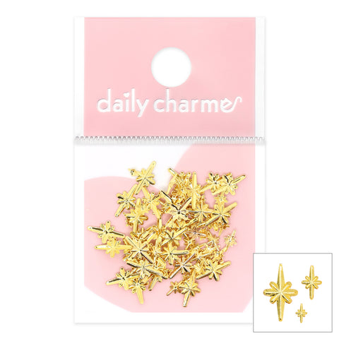 Tiny Sparkles Mix 3mm 5mm 1mm Studs / Gold Nail Art Decor Embellishments