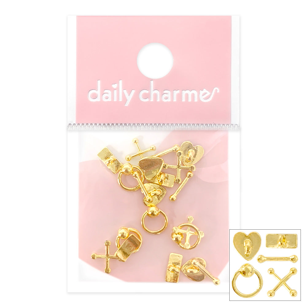 Glam Gold & Zircon Dangle Nail Charm/ Fancy Decorative Nail 