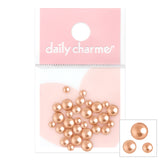 Metallic Round Beads / Rose Gold Nail Crystal Cluster Gem Charm Design