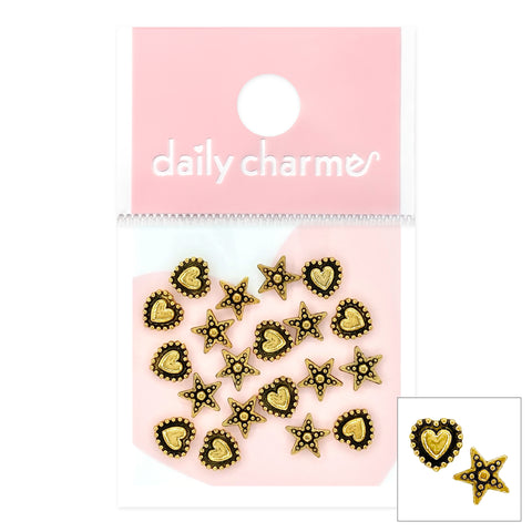 Daily Charme Nail Art | Vintage Heart & Star Mix for Valentine's Nails