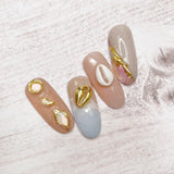 Daily Charme Nail Art | Gold Metallic Cowrie Sea Shell Charm Summer Japanese Nail Art