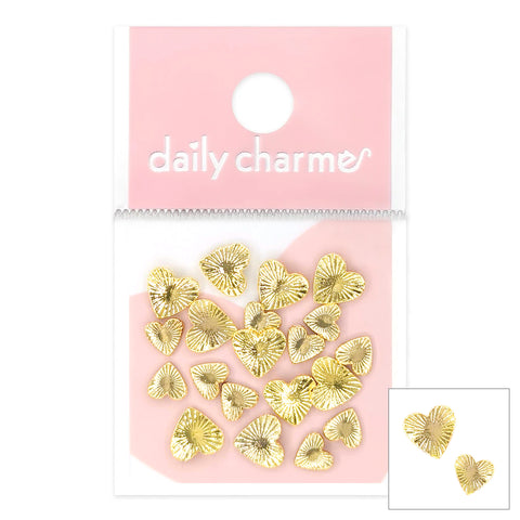 Daily Charme Nail Art | Dazzling Engraved Hearts Mix / Gold