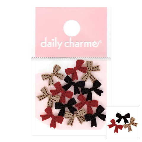 Daily Charme Nail Art | Stitched Bow Resin Cabochons Mix for Fall Nails