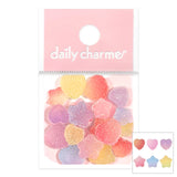 Daily Charme Nail Art | Sugared Gummy Hearts & Stars Resin Cabochons Mix