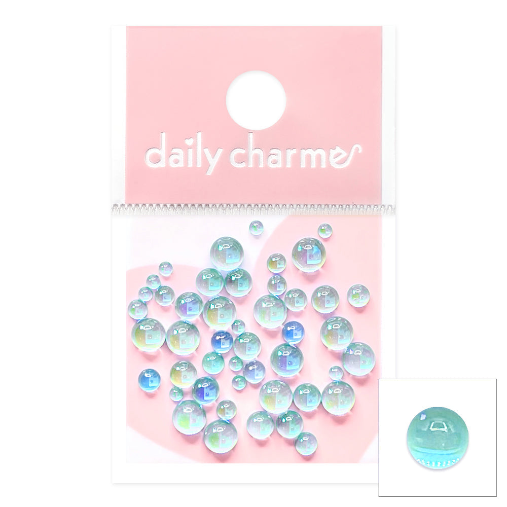 Nail Art Decor | Dreamy Bubbles Iridescent Flatback Beads / Blue