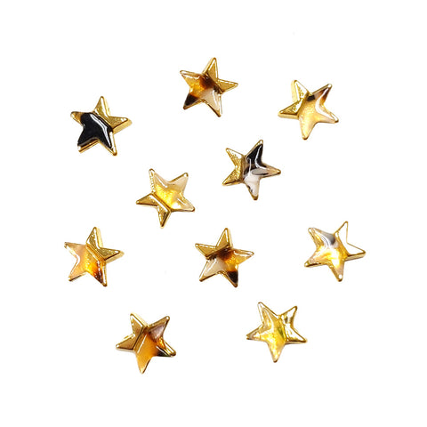Daily Charme Nail Art Supply Framed Resin Gem / Tortoiseshell / Star