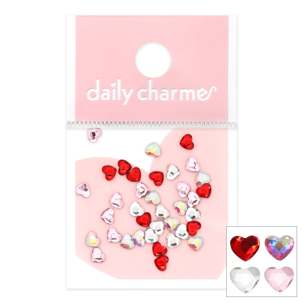 Daily Charme Lovely Hearts Crystal Mix Nail Crystals Valentines Nail