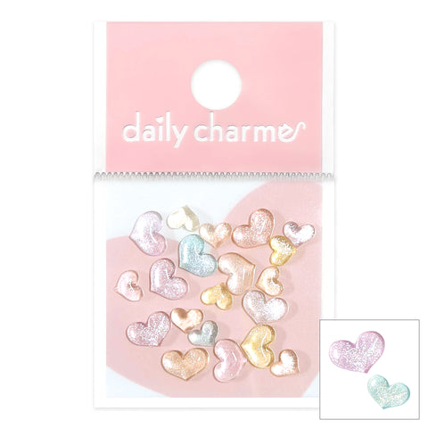 Daily Charme Nail Art | Pastel Jelly Shimmer Heart Resin Cabochons Mix