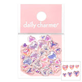 Daily Charme Nail Art | Iridescent Bubble Hearts Mix / Clear AB & White