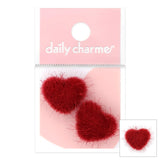 Daily Charme Nail Art | Fuzzy Heart Magnetic Charm / Red