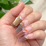 URURU Nail Decor Iridescent Flatback Resin Rhinestone Mix / Peachy Rainbow Nails Japanese