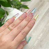 URURU Nail Decor Iridescent Flatback Resin Rhinestone Mix / Peachy Rainbow Nails Japanese