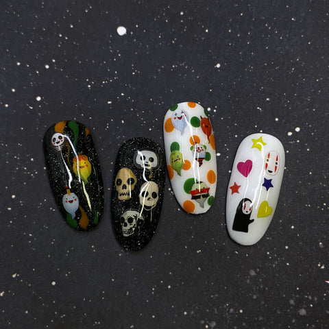 Halloween Soft Paper Glitter / Boos & Bones Skulls Nail Art Decor Supplies Spooky