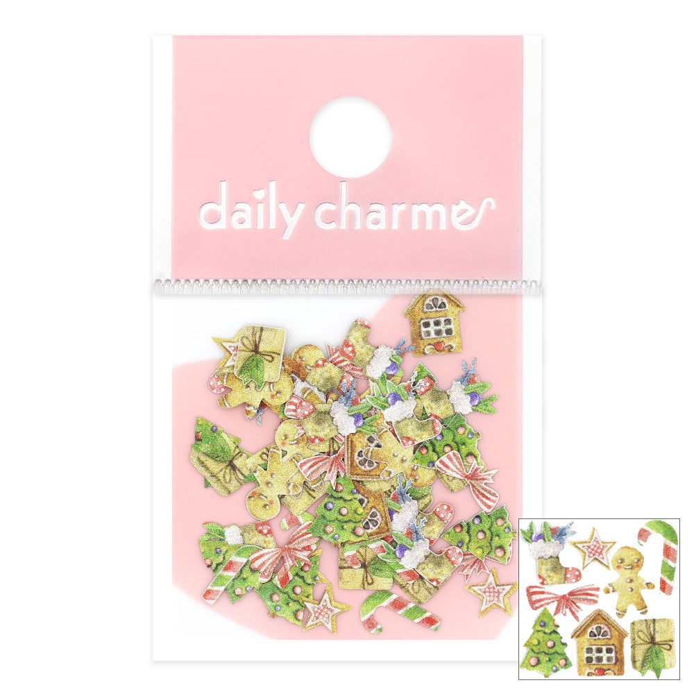 Holiday Soft Paper Glitter / Holiday Gingerbread Man House Nail Art Supply Candy Cane