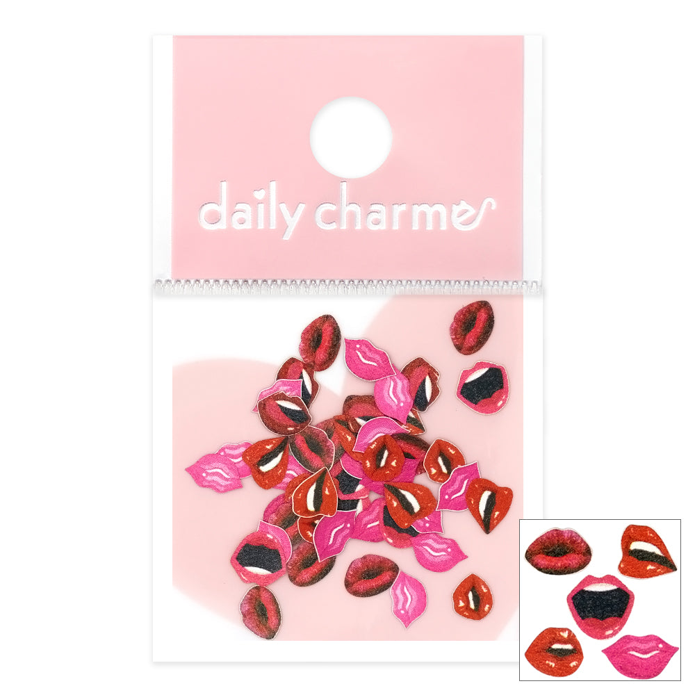 Daily Charme Valentine Soft Paper Glitter Love Hot Lips Hot Girl Nails