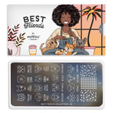 Daily Charme Nail Stamping Plate Moyou London Best Friends 08 - Dog Illustrations 1