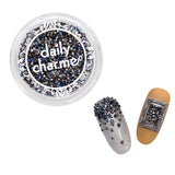 Charme Crystal Sparkle Pixie Edge / Starry Night Metallic Blue Nail Art