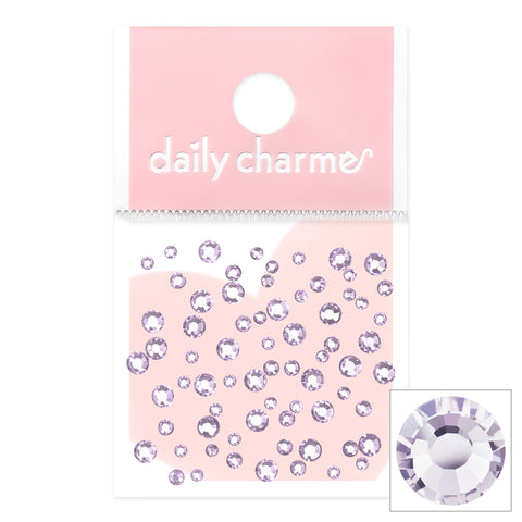 Charme Crystal Round Flatback Rhinestone / Pale Lilac Light Purple Violet Nail Art Gem