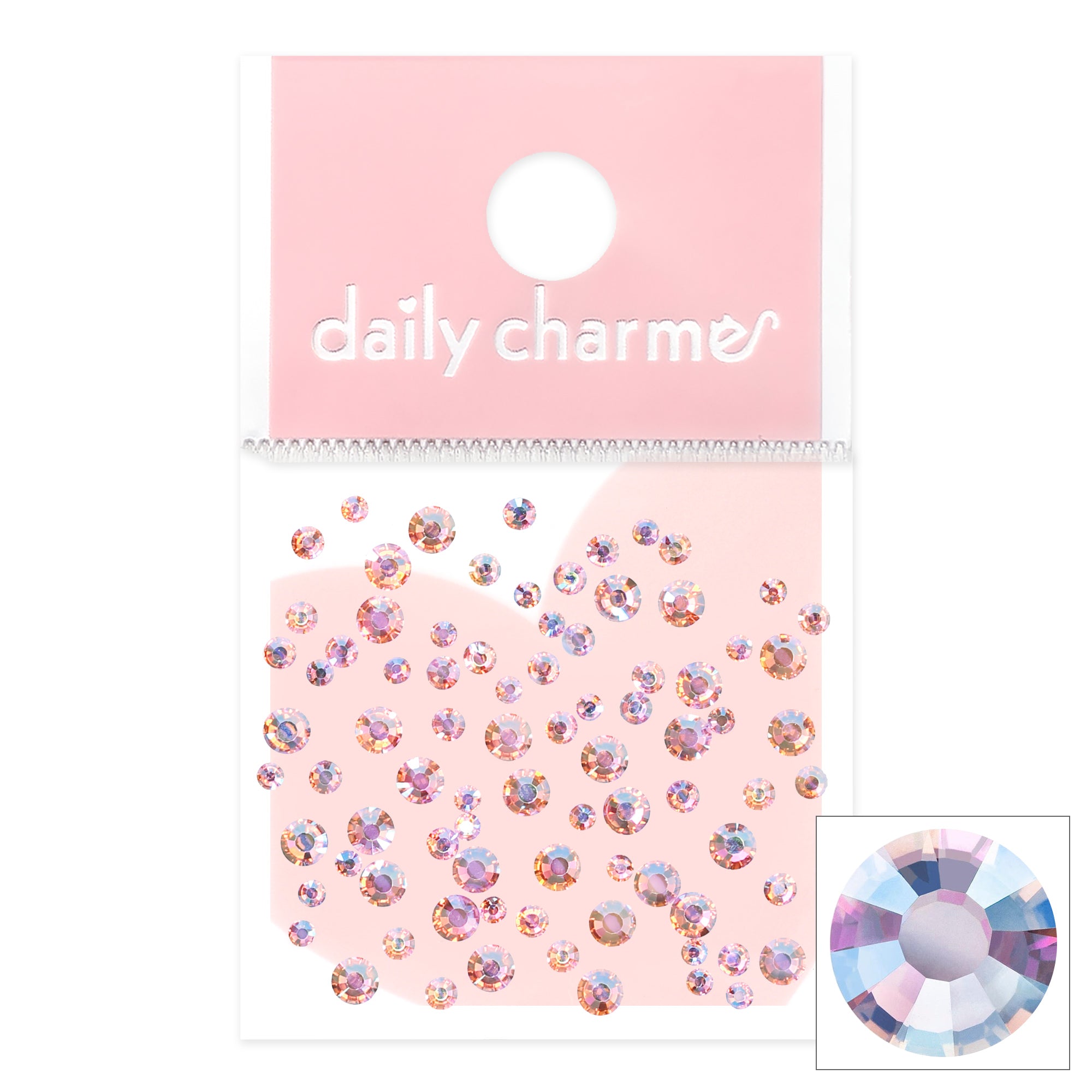 Charme Crystal Round Flatback Rhinestone / Pale Lilac AB Orange Pink Nail Art Supply