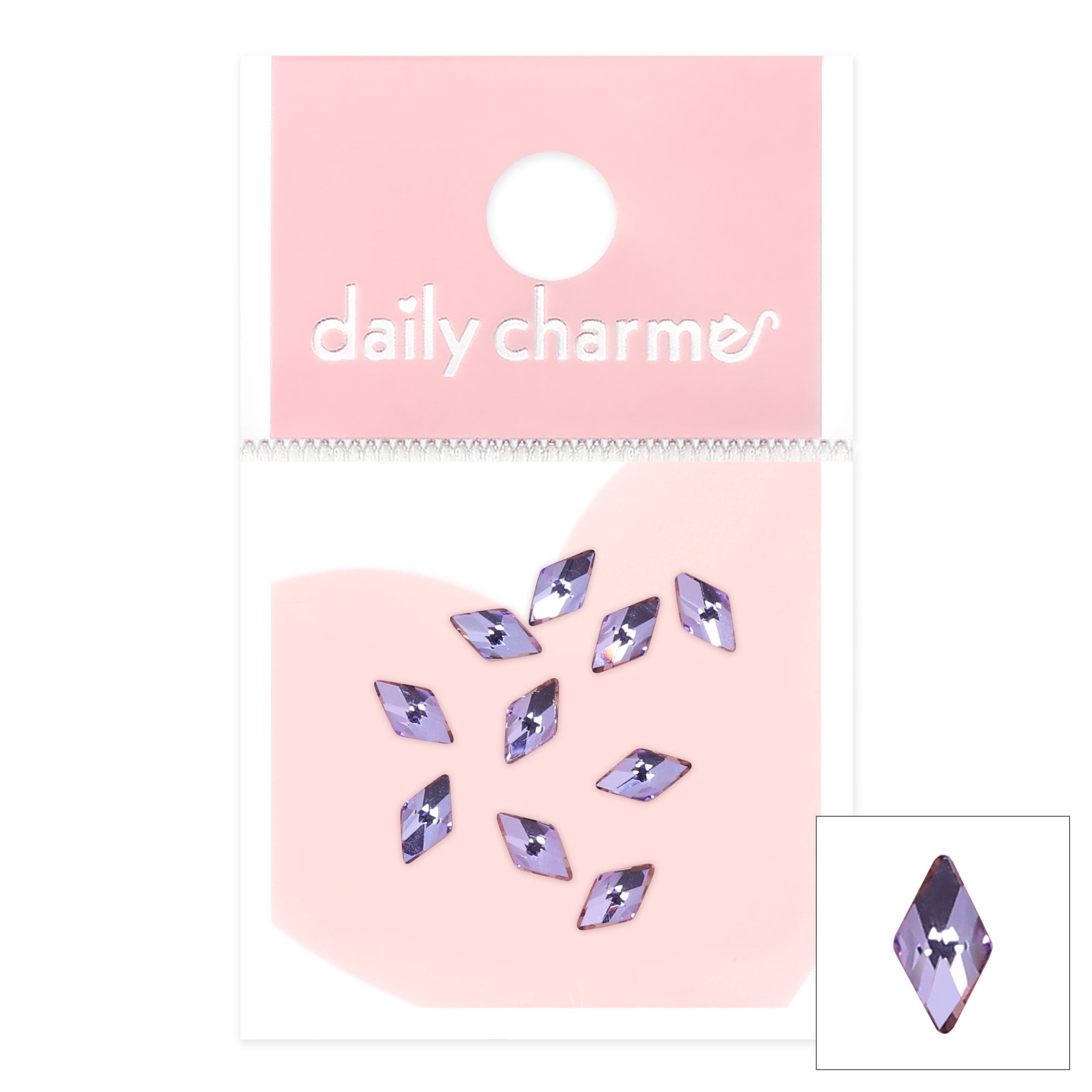 Charme Crystal Rhombus Flatback Rhinestone / Lilac Purple Nail Decor 