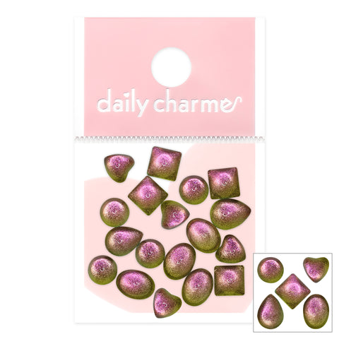 Charme Crystal Chameleon Shimmer Mix / Nebula Pink Green Nail Decor Glass