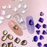 Charme Crystal Chameleon Shimmer Mix / Nebula Pink Green Nail Decor Glass