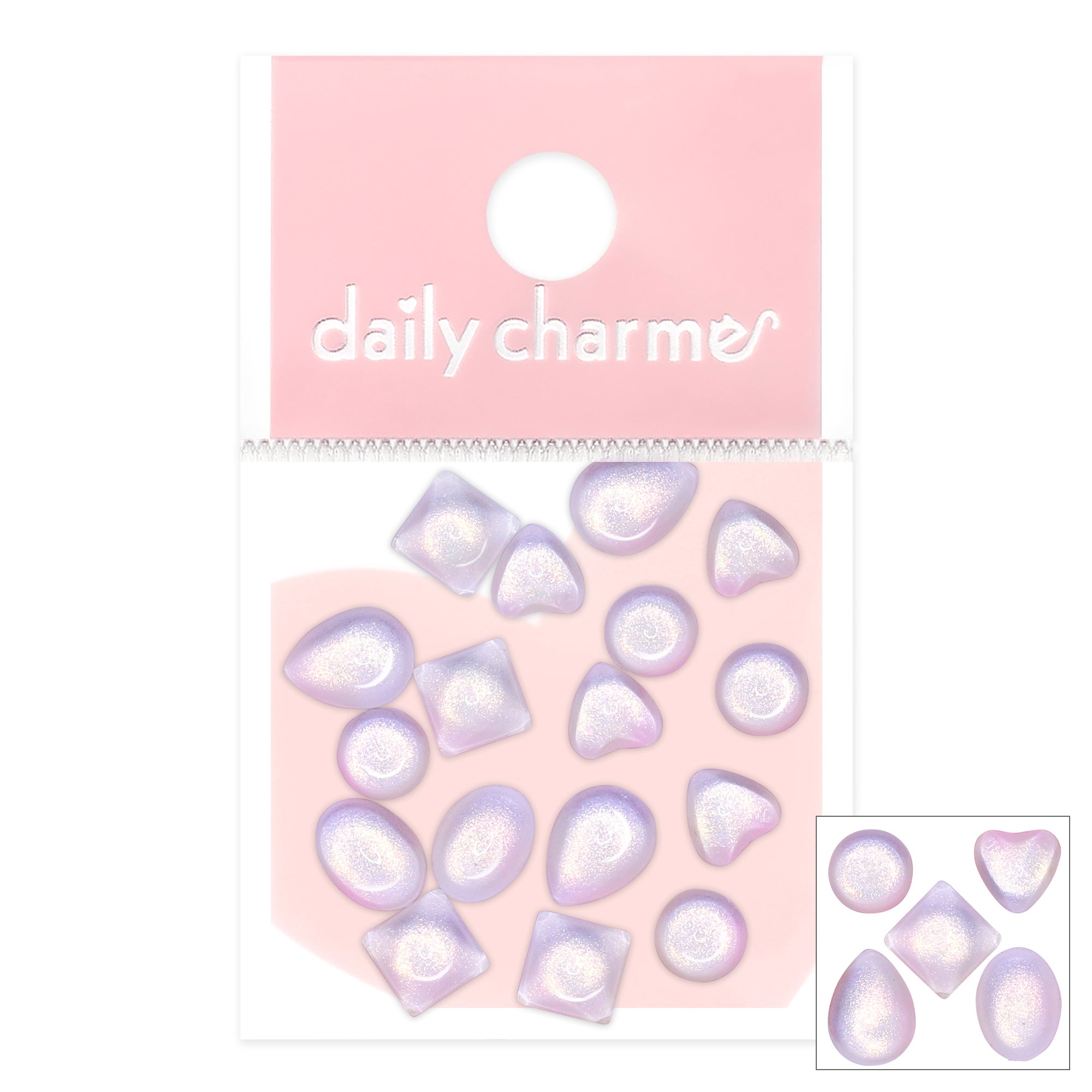 Charme Crystal Chameleon Shimmer Mix / Moonlight AB Iridescent Nail Gems