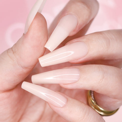 Charme Gel Extension Tips / Coffin / Long / Ivory Nail Chips Baby Boomer French